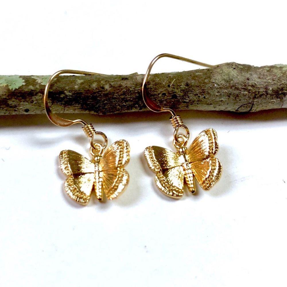 Butterfly Earrings, Dragonfly, Insect, Bee, Flower - Picture 2 of 11
